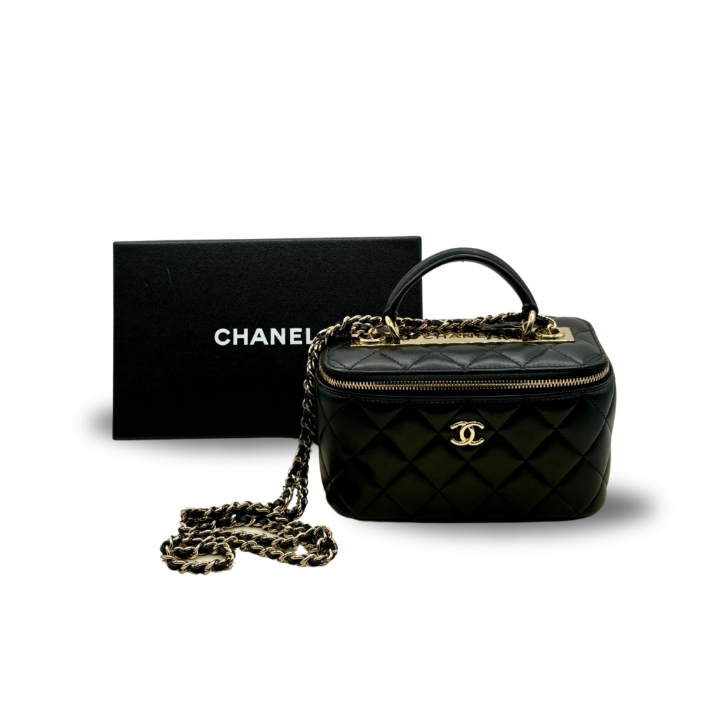 Chanel Black Lambskin Classic Vanity Bag